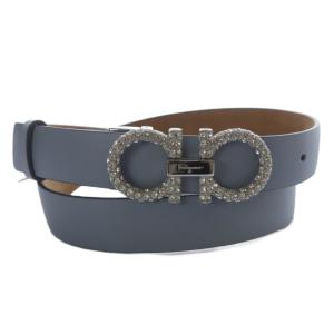 ベルト ダブルガンチーニ クリスタル レザー ブルー DD-23 B727