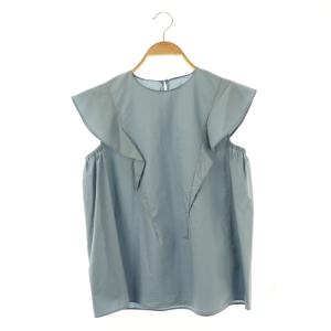 プロセスドコットン フリルスリーブブラウス 36 スモークブルー /ES OS