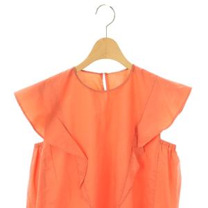 BALLSEY プロセスドコットン フリルスリーブブラウス 36 オレンジ /ES OS