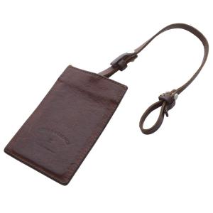 カードケース ロゴ レザー 茶 ブラウン /SR11
