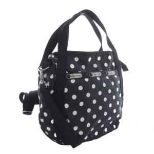 LesportSAC ドット 2WAY ショルダーバッグ ハンドバッグ 黒 ブラック /SR3