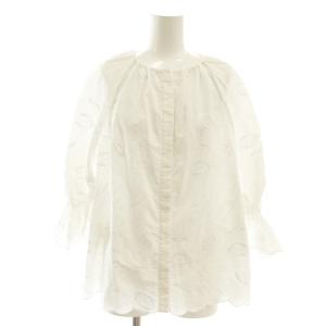 25SS フラワーエンブロイダリーブラウス 36 ホワイト