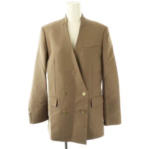 メタルボタン ダブルブレスト ジャケット 36 ブラウン