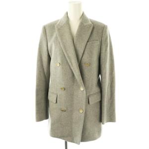 カシミヤダブルブレストジャケット 36 グレー