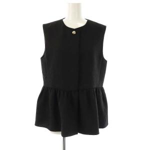 ソフィー sophi 24SS ウォッシャブルフクレジャガードペプラムジレ ベスト 前開き 38 黒 ブラック