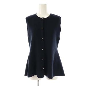 24SS ミラノリブ ノースリーブプルオーバー ニット カットソー S 紺 /CX OS