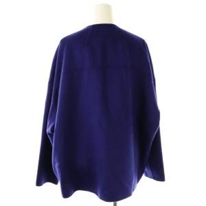 SYBILLA SUPER120番手ダブルボタンショートリバーコート ノーカラー M パープル /HK OS