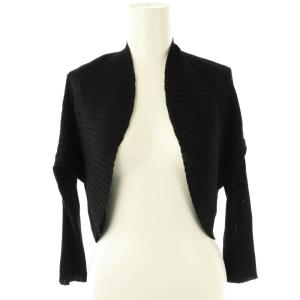 切り替えリブボレロニットカーディガン ニット 長袖 M 黒 /NR OS