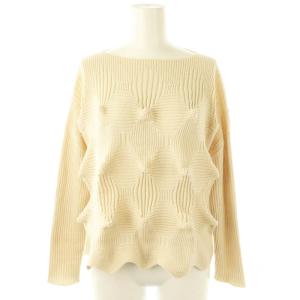 ウェーブデザインプルオーバーニット セーター M ベージュ /DO OS