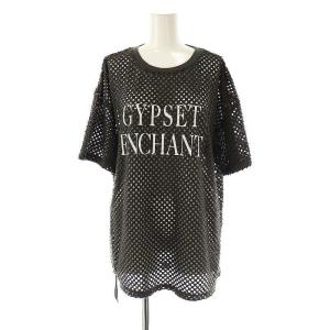 25SS クラッシュロゴTシャツ カットソー 半袖 36 茶 ブラウン /SS OS