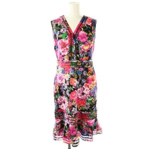 フラワーフレアノースリーブワンピース 膝丈 XS マルチカラー /HK OS