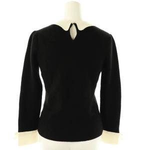 M'S GRACY スカラップカラー バイカラーニット セーター 長袖 38 ブラック /HK OS