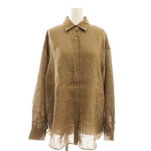 25SS ライトフレンチリネンレギュラーシャツ 茶 ブラウン /SS OS