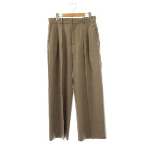 アパルトモン ハイウエストワイドパンツ ウール 38 茶 /MI OS