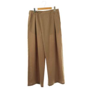 24SS 撥水リサイクルPeラップワイドパンツ タック 40 ブラウン /HK OS
