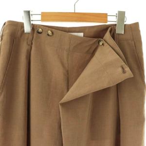 Framework 24SS 撥水リサイクルPeラップワイドパンツ タック 40 ブラウン /HK OS