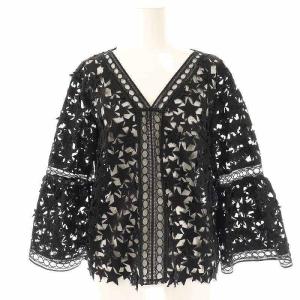 スターレーストップ ブラウス 七分袖 38 黒 ブラック /AT OS