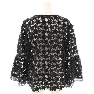 Diagram GRACE CONTINENTAL スターレーストップ ブラウス 七分袖 38 黒 ブラック /AT OS