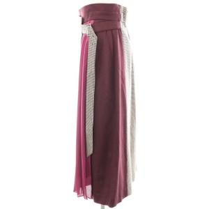 Diagram GRACE CONTINENTAL イレヘム配色ラップスカート フレア ミモレ ロング 38 白 ホワイト 紫 パープル /AT OS