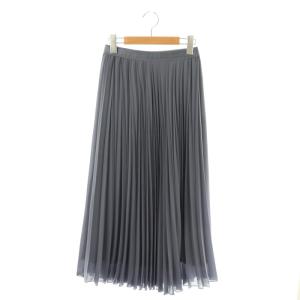 シアードビープリーツスカート ロング 36 グレー /HK OS
