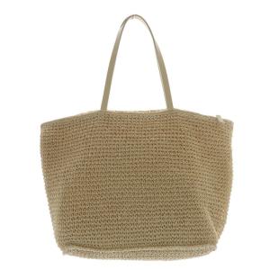 agnes b. カゴジップトートバッグ ハンドバッグ ロゴ ベージュ /SR24 SH