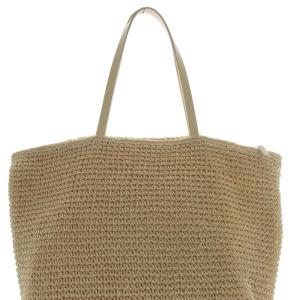 agnes b. カゴジップトートバッグ ハンドバッグ ロゴ ベージュ /SR24 SH