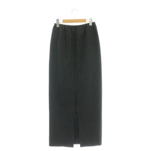 ASTRAET ストライプ ウエストゴム マキシスカート タイト ロング 0 黒 ブラック /AT OS SH