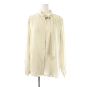SILENCE LENILA ボウタイシャツ ブラウス 長袖 40 アイボリー /AT OS