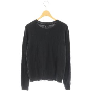 HERMES 20AW カシミヤ シルク セリエボタン クルーネックカーディガン 40 ブラック