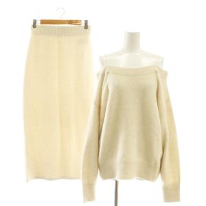 24AW フォックスカシミヤキャミオフプルオーバー スカート ニット セットアップ セーター F アイボリー