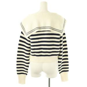 Lily Brown LilyBrown 24SS セーラーニットトップス カットソー ボーダー F 白 紺 /MI OS