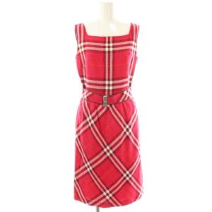 リネン混 チェック ワンピース 38 ピンク マルチカラー /ES OS
