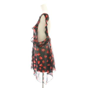 Hysterics スカルベリー シフォン ノースリーブ トップス カットソー F ブラック レッド /HK OS