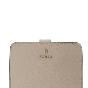 FURLA 二つ折り財布 レザー ロゴ ベージュ /SR6