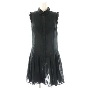 コットン ノースリーブ シャツワンピース 38 ブラック /ES OS