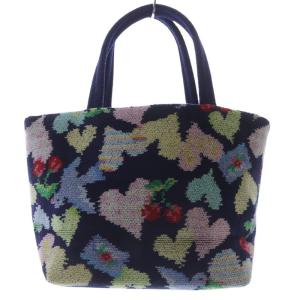 ラブレターハート トートバッグ ハンドバッグ 紺 ネイビー /SR16