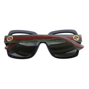 GUCCI シェリーライン スクエア サングラス ロゴ 5422-140 緑 グリーン GG0036S /SR46