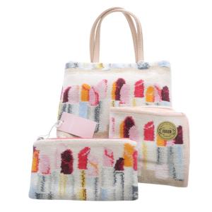 ラブラリーバイ ルージュボーダー 福袋 バッグ ポーチ ハンカチ 3点セット ピンクベージュ /SR54