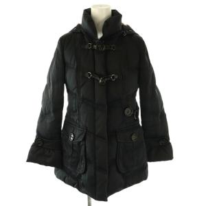 裏地ノバチェック柄 フーディー ダウンジャケット ダッフル 38 ブラック /ES OS