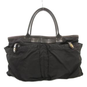 9236 ヘルメットバッグ トート ビジネス 肩掛け ロゴ ナイロン レザー 黒 ブラック /GV