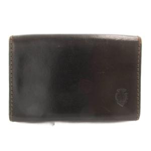 909 カードケース 名刺入れ レザー 茶 ダークブラウン /GV