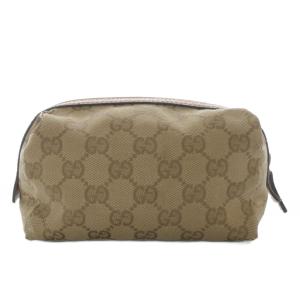 GUCCI ポーチ メイク 化粧 GGキャンバス ベージュ ピンク 29595 /YO12 OH