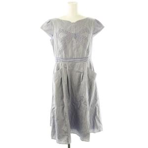 24SS 洗える STRIPE PARTY ドレス ワンピース ロング フレンチスリーブ ストライプ 4