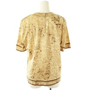 LEONARD ファッション コットン総柄半袖カットソー M アイボリー マルチカラー /DO OS