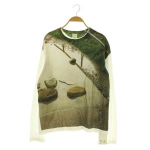 PRINTED LONG T-SHIRT CLASSIC JERSEY RAINY STONE Tシャツ