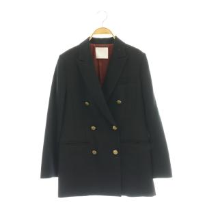 ダブルブレストジャケット テーラード ウール F 黒 /NR OS