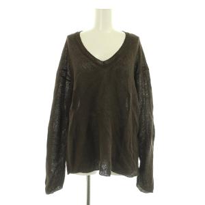 25SS Fascinating ニット セーター 長袖 リネン混 ブラウン /MY OS