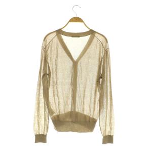 EVERYDAY I LIKE 24SS VOILE Vネック ニットカーディガン 長袖 シアー ベージュ /MY OS