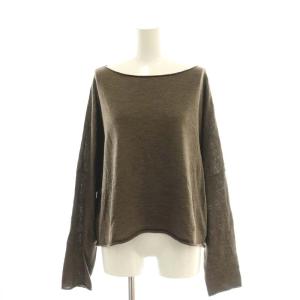 24SS Dainty プルオーバーロングスリーブニット カットソー リネン混 ブラウン /DO OS