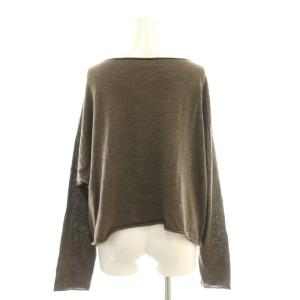 Deuxieme Classe 24SS Dainty プルオーバーロングスリーブニット カットソー リネン混 ブラウン /DO OS